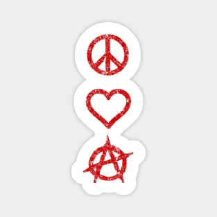 Peace. Love. Anarchy. Sticker